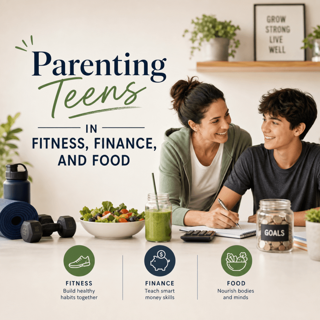 Parenting teens in fitness, finance, and food